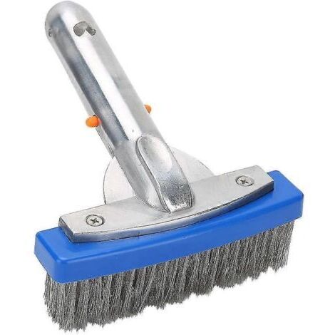 Brosse de nettoyage de piscine avec bord en aluminium de 5 pouces, brosse métallique avec manche en aluminium, accessoires de nettoyage de piscine pour le nettoyage des sols