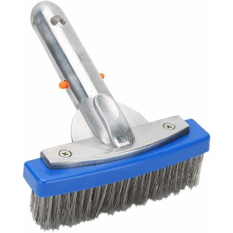 Brosse de nettoyage de piscine piscine 5 pouces brosse métallique bord en aluminium brosse poignée en aluminium accessoires de nettoyage de piscine pour nettoyer les sols et les murs (1 pièce)