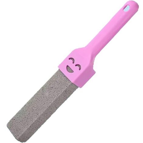 Brosse de nettoyage de toilettes en pierre ponce avec poignée, visage souriant rose, manche en plastique, paquet de 2