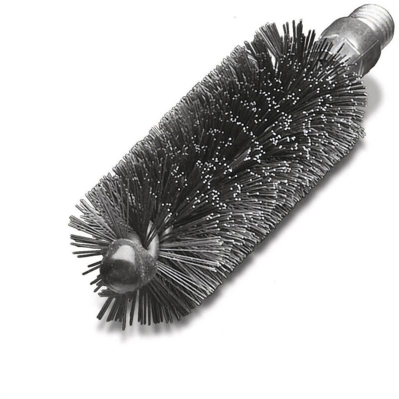 Brosse de nettoyage de tuyaux en acier à double fil avec manchon fileté 52212224 Leßmann