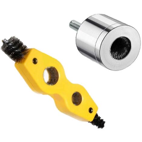 Brosse de nettoyage de tuyaux en cuivre 4 en 1 à piles pour perceuse, lot de 3