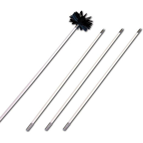 Brosse de nettoyage de tuyaux, tige POM, tête de brosse en nylon, outil robuste, brosse pour conduits d'exportation, brosse pour machine, brosse de cheminée