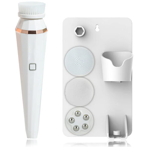 Brosse de nettoyage du visage rotative à 360 ° 4 en 1, nettoyeur des pores en profondeur, outils d&39élimination de l&39acné et des points noirs, épurateur du visage, Machine de soins de la peau,WHITE