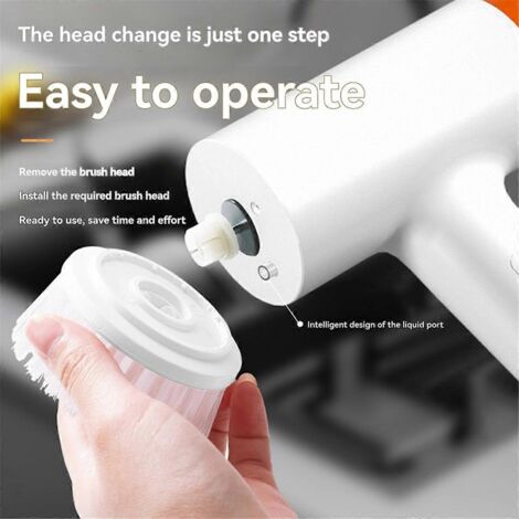 Brosse de nettoyage électrique sans fil multifonctionnelle avec brosse remplaçable A