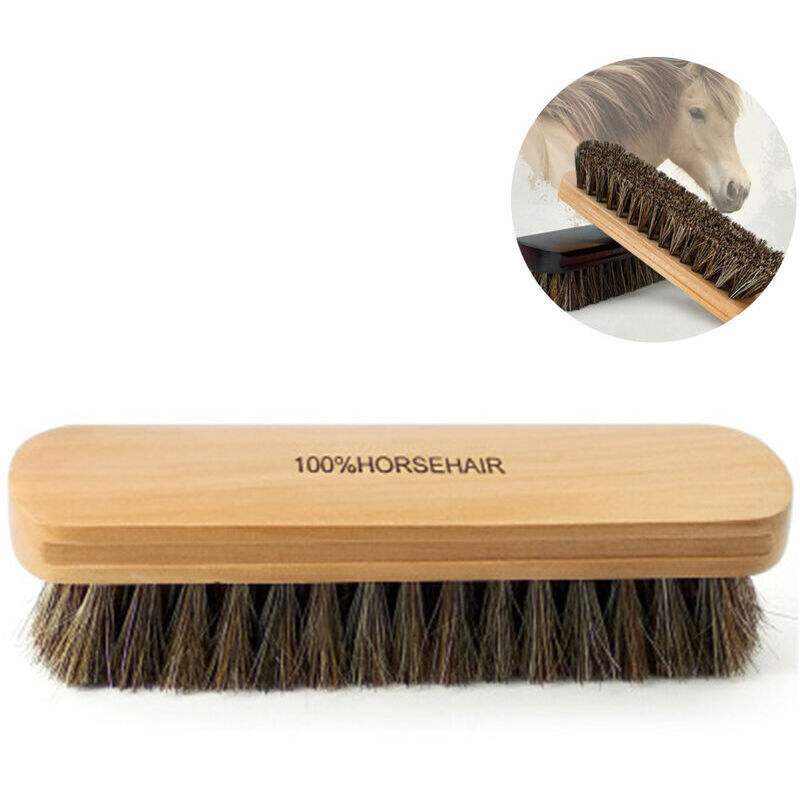 Brosse de nettoyage en cuir souple en crin de cheval fin pour nettoyer les tissus d'ameublement, l'intérieur de voiture plus propre, les meubles de