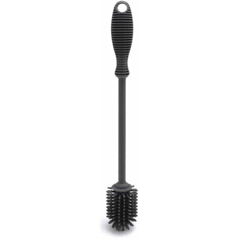 Brosse de nettoyage en silicone, manche de 25 cm de long, convient aux bouteilles isothermes, bouteilles d'eau, vases et verrerie, particulièrement adaptée aux petites bouteilles (1 pièce par paquet).