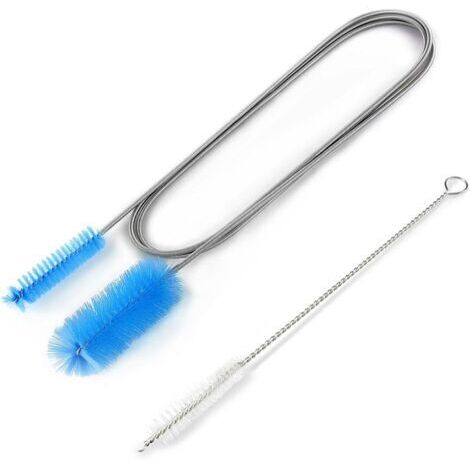 Brosse de Nettoyage Flexible Double Tête, Brosse de Tuyau Double Face en Acier Inoxydable, Brosse de Nettoyage D'aquarium de Pour Outil de Nettoyage de Tuyau, Nettoyeur de Tuyau