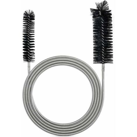 Brosse de nettoyage flexible pour tube d'alimentation - Outil de nettoyage de tuyau - Noir（155CM）