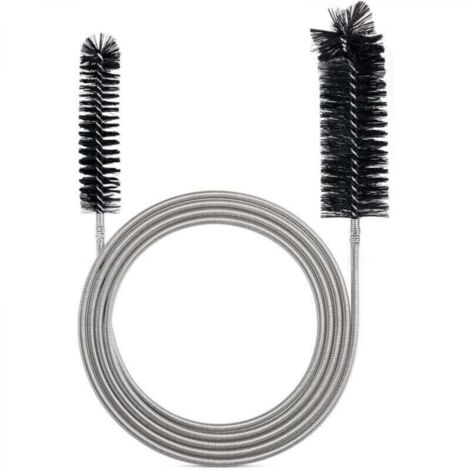 Brosse de nettoyage flexible pour tube d'alimentation - Outil de nettoyage de tuyau - Noir（2M）