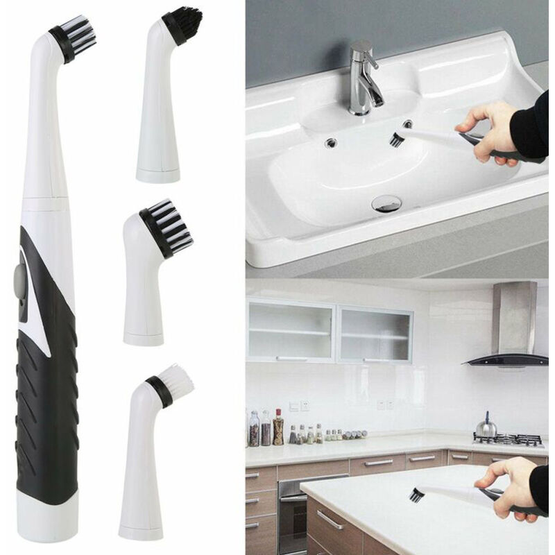 Brosse de nettoyage électrique 4 en 1 brosses de nettoyage domestique baignoire sans fil portable