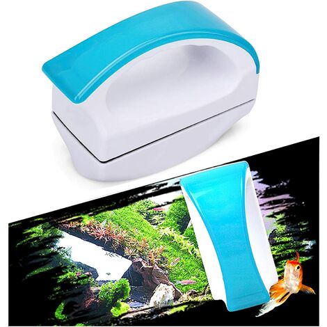 Brosse de nettoyage magnétique pour aquarium, brosse en verre pour aquarium l aimants, brosse propre flottante avec poignée