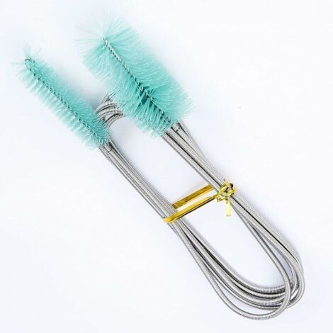 Brosse de nettoyage pour aquarium, brosse flexible double face en acier inoxydable, accessoire pour aquarium, convient aux aquariums et aux cuisines domestiques, 155 cm