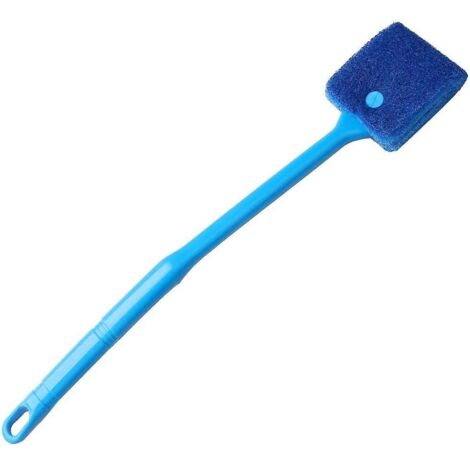 Brosse de nettoyage pour aquarium, éponge de nettoyage anti-rayures pour vitres d'aquarium (bleue)