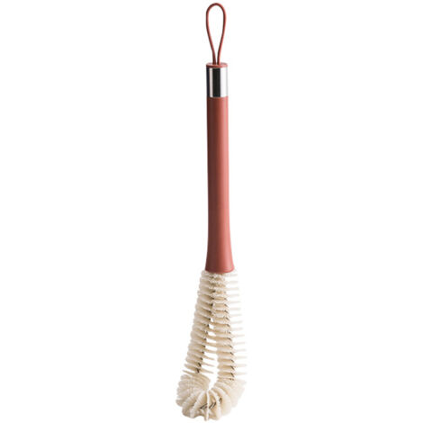Brosse de Nettoyage pour Bouteilles et Biberons, Manche Long pour un Nettoyage en Profondeur - Rouge