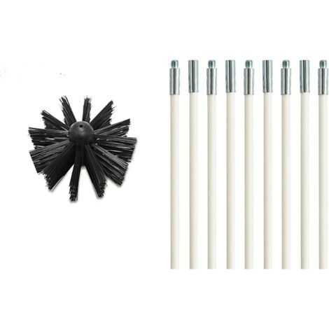 Brosse de Nettoyage pour Évent de Sécheuse, Dissolvant de Charpie, S'étend jusqu'à 19,6 Pieds (9 Tiges + 1 Tête)