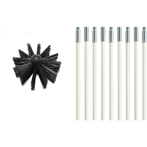 Brosse de Nettoyage pour Évent de Sécheuse, Dissolvant de Charpie, S'étend jusqu'à 19,6 Pieds (9 Tiges + 1 Tête)