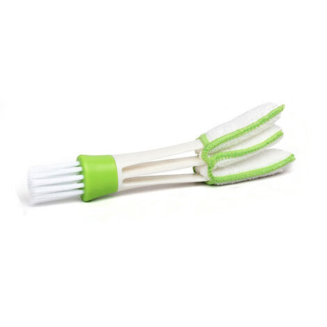 Brosse de nettoyage pour grille d'aération de climatisation automobile, outil de nettoyage double embout, brosse douce pour nettoyer le volet de la grille d'aération de la climatisation intérieure de