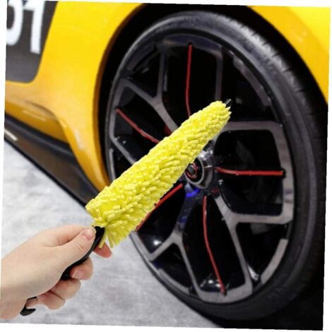 Brosse de nettoyage pour jantes de voiture, accessoire d'intérieur, manche en plastique, pour jantes de véhicule