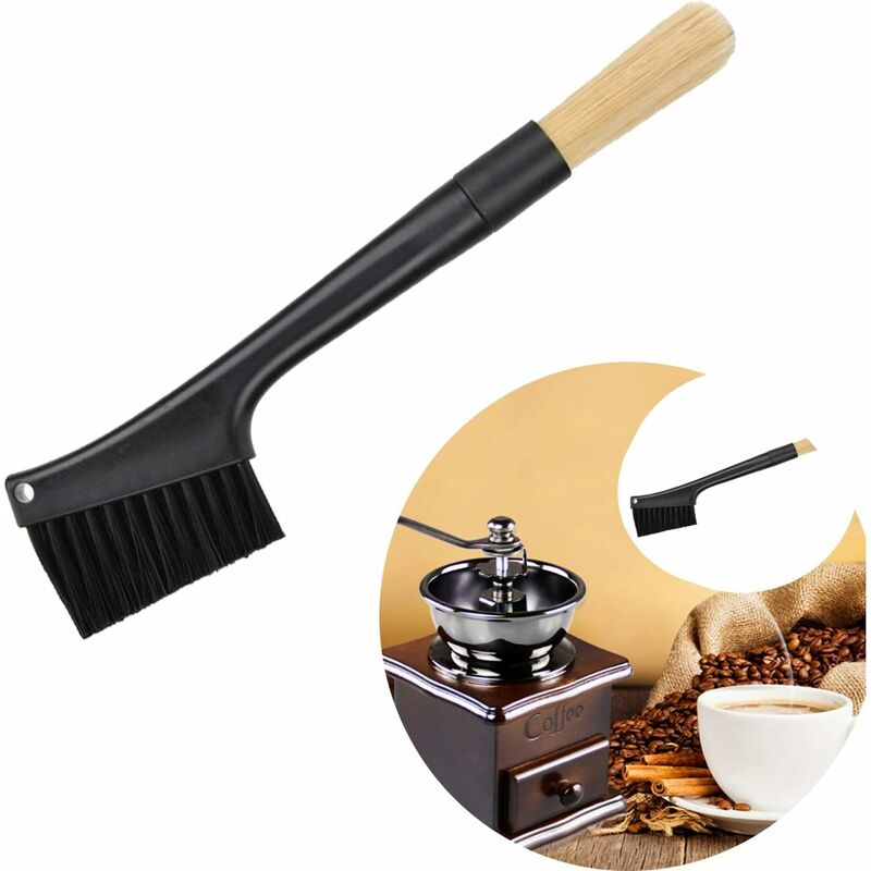 Brosse de nettoyage pour moulin à café à deux têtes, Épousseter les accessoires de brosse à expresso pour l'outil de café au grain de café Barista