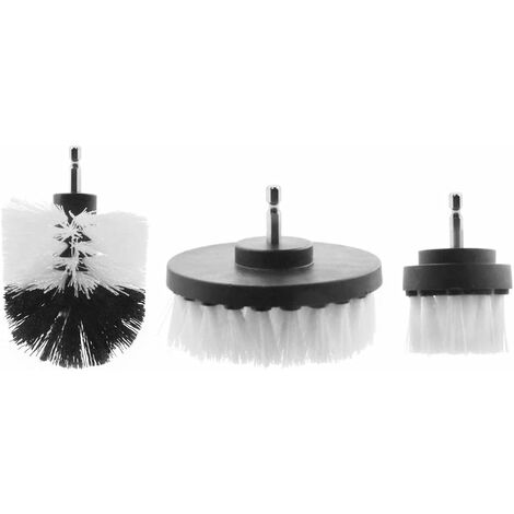 Brosse De Nettoyage Pour Perceuse, Brosse Rotative Nettoyage À Poils De 2'' / 3,5'' / 4'' Pour Visseuse Sans Fil, Voiture, Tapis, Pour Salle De Bain Brosse De Forage(blanc)