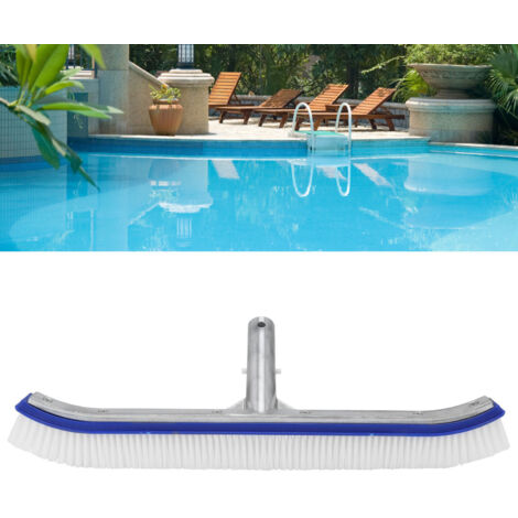 Brosse de Nettoyage pour Piscine avec Manche en Aluminium 18 Pouces - Outil de Nettoyage Renforcé pour Piscines - Bleu