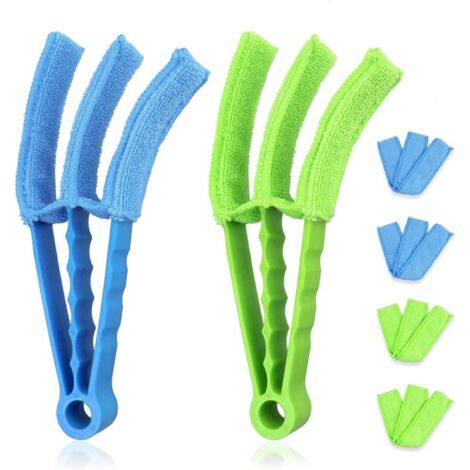Brosse de nettoyage pour stores vénitiens, amovible et lavable, avec 6 manches en microfibre, pour climatiseurs