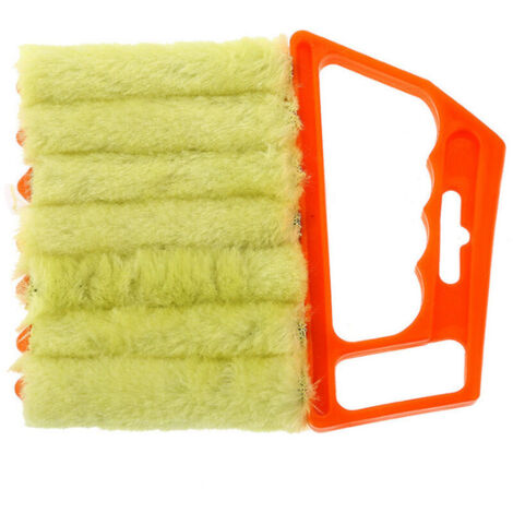 Brosse de nettoyage pour stores vénitiens, orange, 13,5 cm x 16 cm, 1 pièce Brosse ménagère pour rideaux et ventilateurs, brosse pour recoins