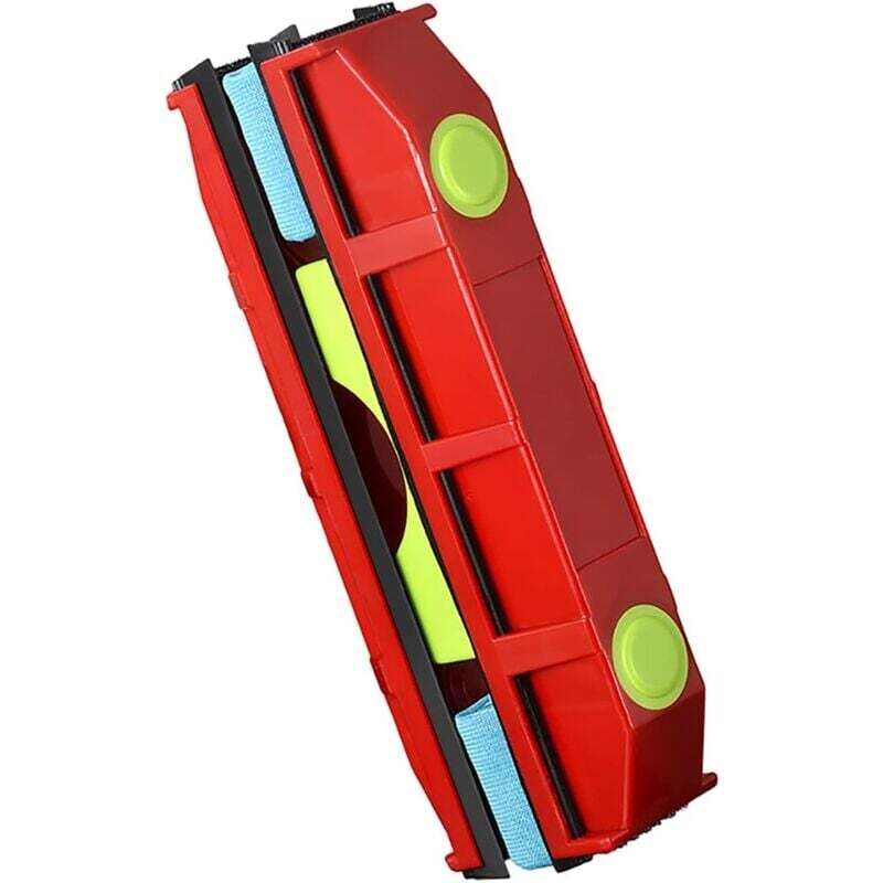 Trimec - Brosse de nettoyage, Raclette Lave Vitre Aimanté pour Double Vitrage de 20 à 28 mm Epaisseur – Nettoyeur Magnétique avec 2 Chiffons en