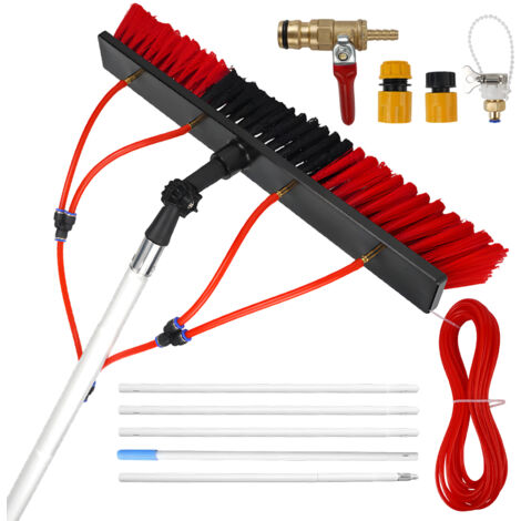 Brosse de Nettoyage télescopique jusqu'à 5 m, alimentée par l'eau, Brosse de Nettoyage de gouttière