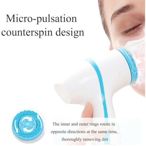 Brosse de Nettoyage Visage Électrique, 3 Embouts en Silicone pour Exfoliation Douce et Nettoyage en Profondeur