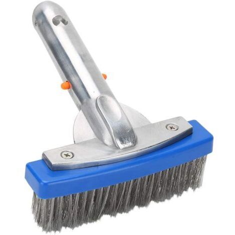 Brosse de piscine en acier inoxydable, brosse à algues, balai, brosse de sol, brosse murale (Longueur 13,5 cm, Largeur 5,5 cm)