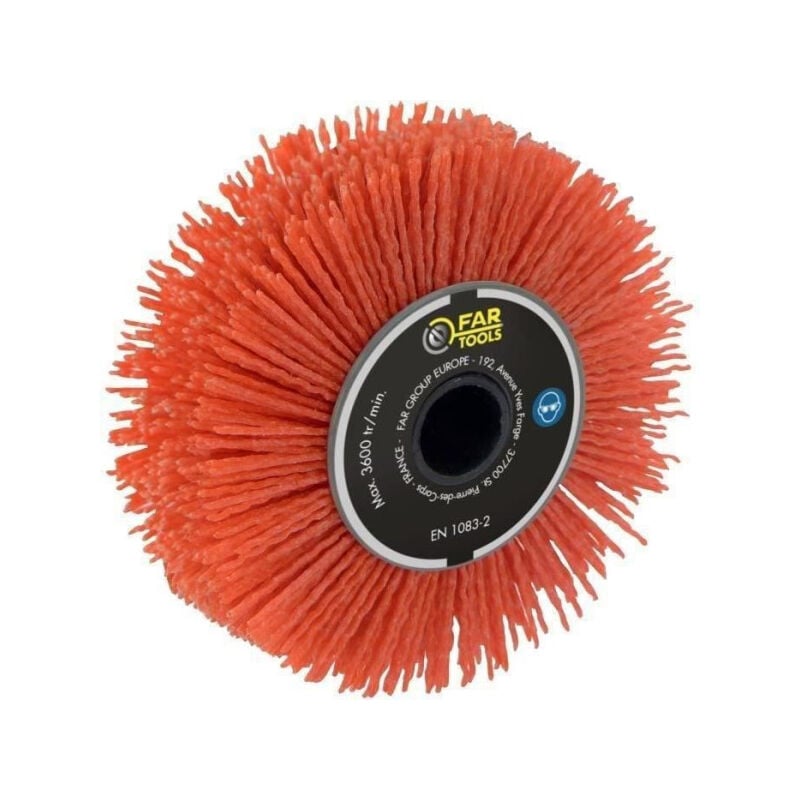 Fartools - Brosse de précision a nylon abrasif Ø120mm/L20mm - Idéal pour angles, coins et rainures profondes