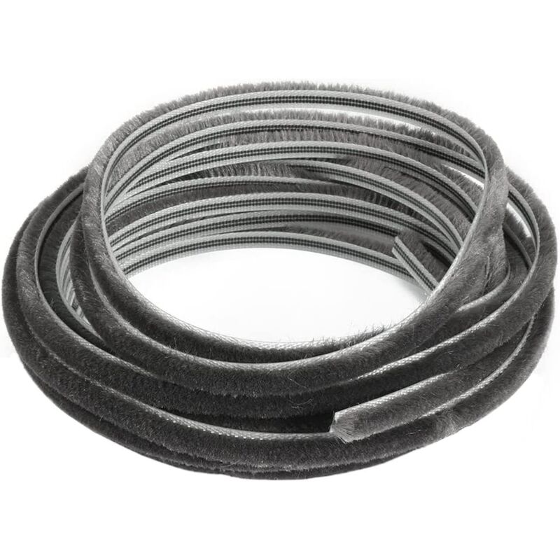 Brosse de protection contre les intempéries, 10 m (l) x 7 mm (l) x 6 mm (t) adhésif pour cadre de fenêtre - Bande d'étanchéité en feutre haute