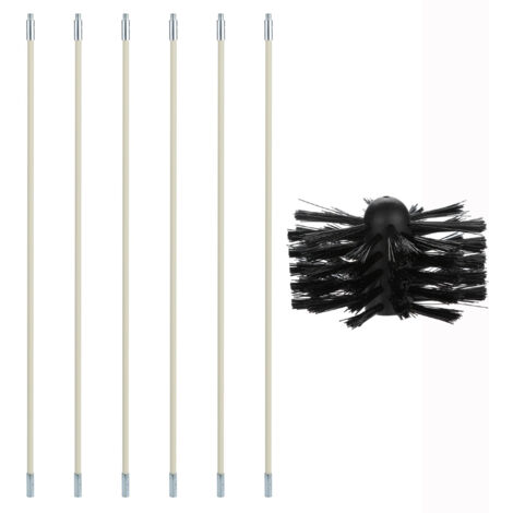 Brosse de ramonage, kit de nettoyage pour poêles à bois et à granulés comprenant 9 tuyaux en nylon, 1 tête de brosse et 1 tige hexagonale pour conduits d'évacuation de granulés – RAPANDA