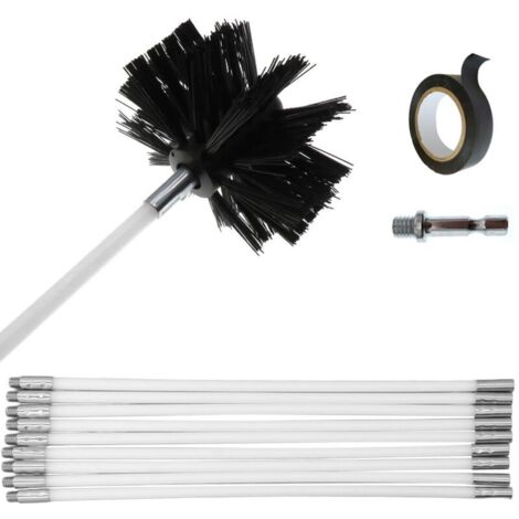 Brosse de ramonage12 brosses de nettoyage pour paroi interne de conduits de cheminéepour conduits de sécheusetige de 16 pouces