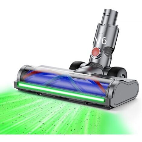 Brosse de rechange pour aspirateur pour Dyson V6 Animal, V6 Fluffy, DC58, DC59, DC61, DC62, DC74 turbine en forme de V avec phares pour couleur verte LED durs et tapis