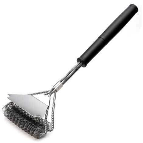 Brosse de sécurité pour barbecue sans balais. Nettoyant en acier inoxydable antirouille. Accessoires de barbecue de qualité supérieure - AquaForge