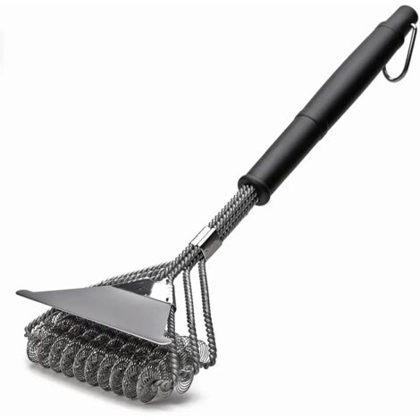 Brosse de sécurité pour barbecue sans balais. Nettoyant en acier inoxydable antirouille. Accessoires de barbecue de qualité supérieure - AquaForge