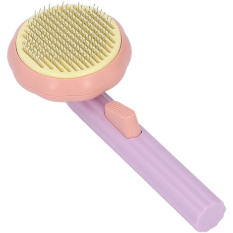 Brosse de Toilettage Autonettoyante pour Chat en Forme de Citrouille - Violet