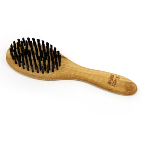 Brosse de Toilettage Bambou "Poils Doux" 22cm Naturel
