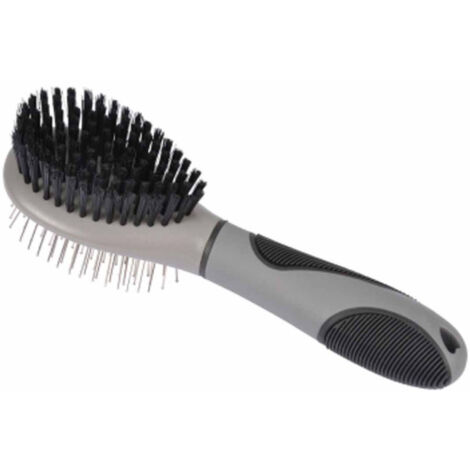 Brosse de Toilettage "Double Face" 22cm Gris