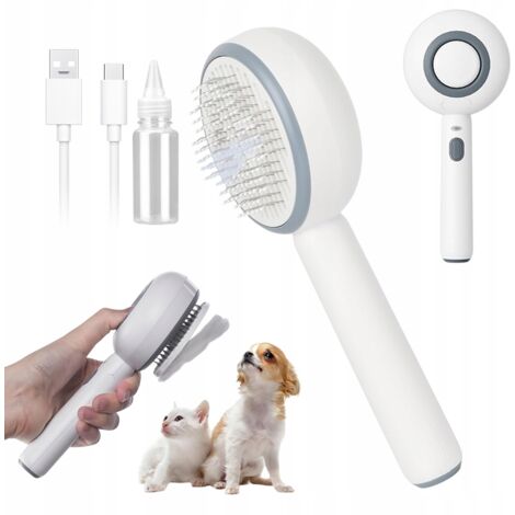BROSSE DE TOILETTAGE ÉLECTRIQUE POUR ANIMAUX AVEC VAPORISATEUR À VAPEUR