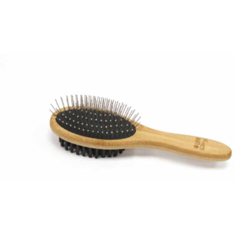 Brosse de Toilettage en Bambou "Double Face" 22cm Naturel