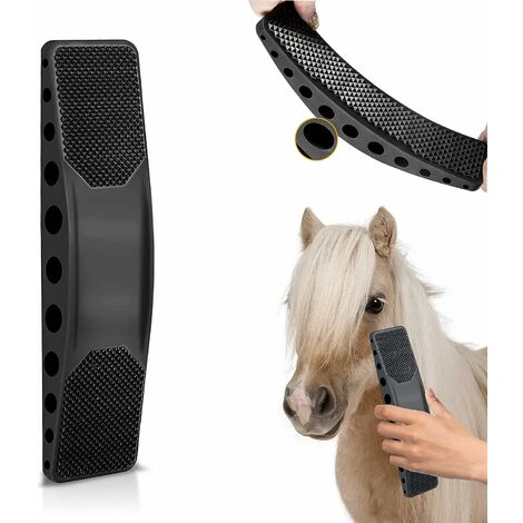 Brosse de Toilettage pour Chevaux, Brosse de Massage 6-en-1 en Crin de Cheval Peigne de Massage pour Chevaux, Pour Enlever les Poils Secs et Lâches des Chevaux et Grands Chiens，T-Audace