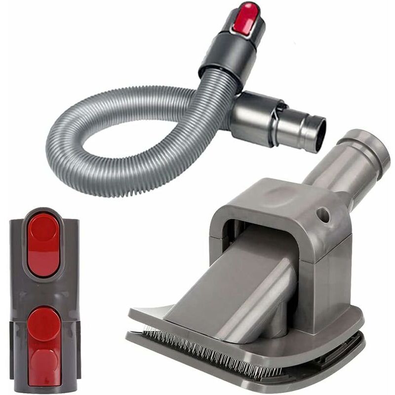 Linghhang - Brosse de toilettage pour chien compatible avec l'aspirateur Dyson V6 V7 V8 V10 V11, 3 brosses de toilettage avec tuyau de rallonge et