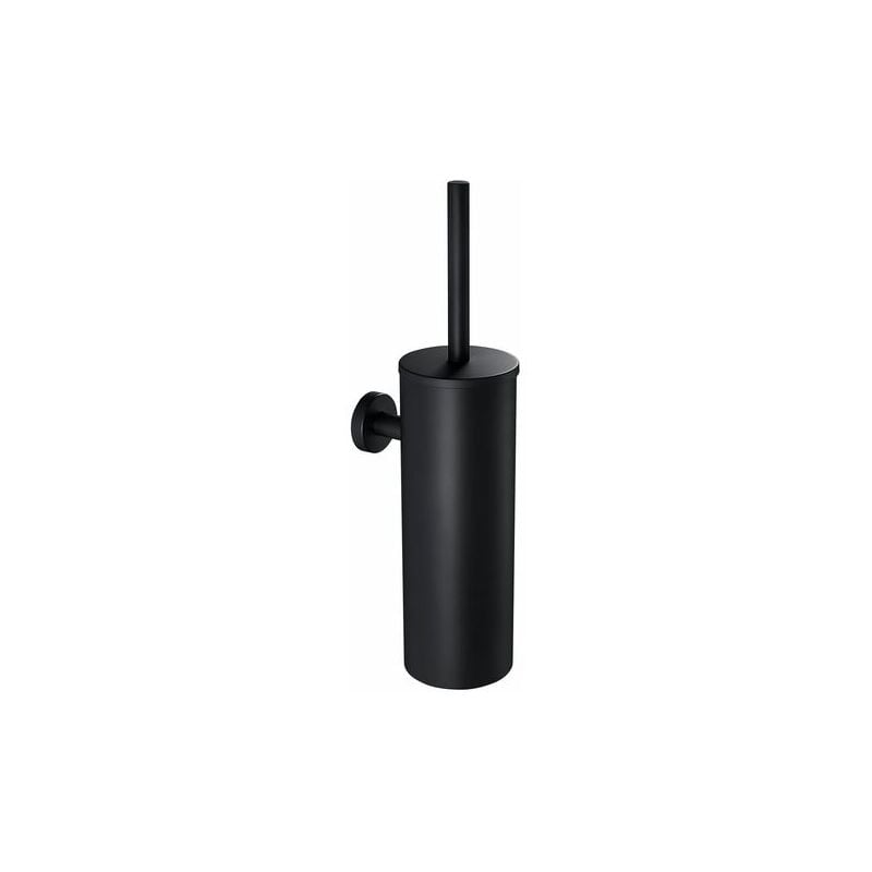 Auralum Black Toilet Brush with Holder Wall Mounted Stainless Steel Bathroom Toilet Brush Holder