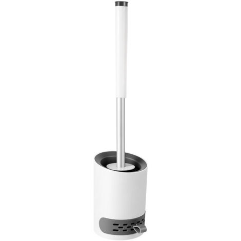 Brosse de toilette antibactérienne en silicone 44 x 8 cm, ensemble brosse de toilette et balai avec support de suspension, pince à épiler dissimulée, colle pour boue de diatomées et crochet.-AquaForge