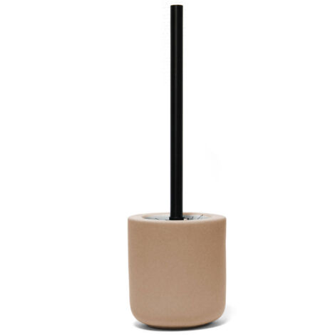 Brosse de toilette avec poignée noire et récipient en céramique, MAMBO.