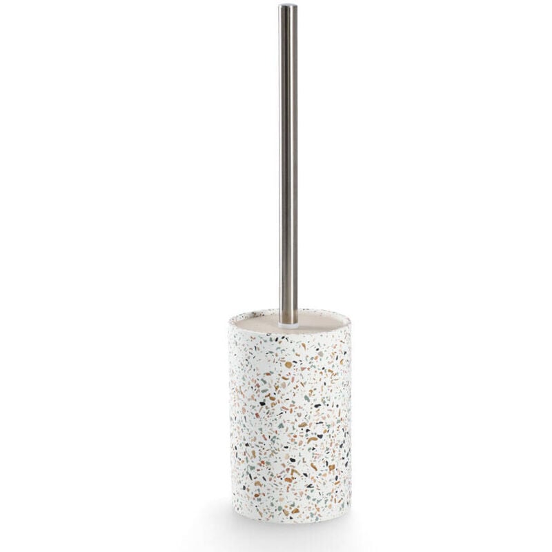Zeller - Brosse de toilette avec récipient en ciment terrazzo, ø 10,3 cm