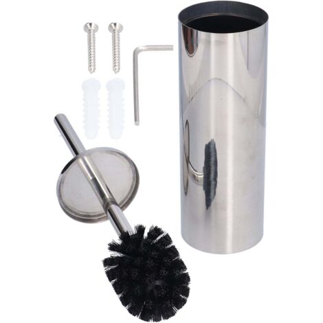 Brosse de toilette avec support, manche long en acier inoxydable, brosse douce pour cuvette, ensemble de brosses de nettoyage pour toilettes, finition miroir.